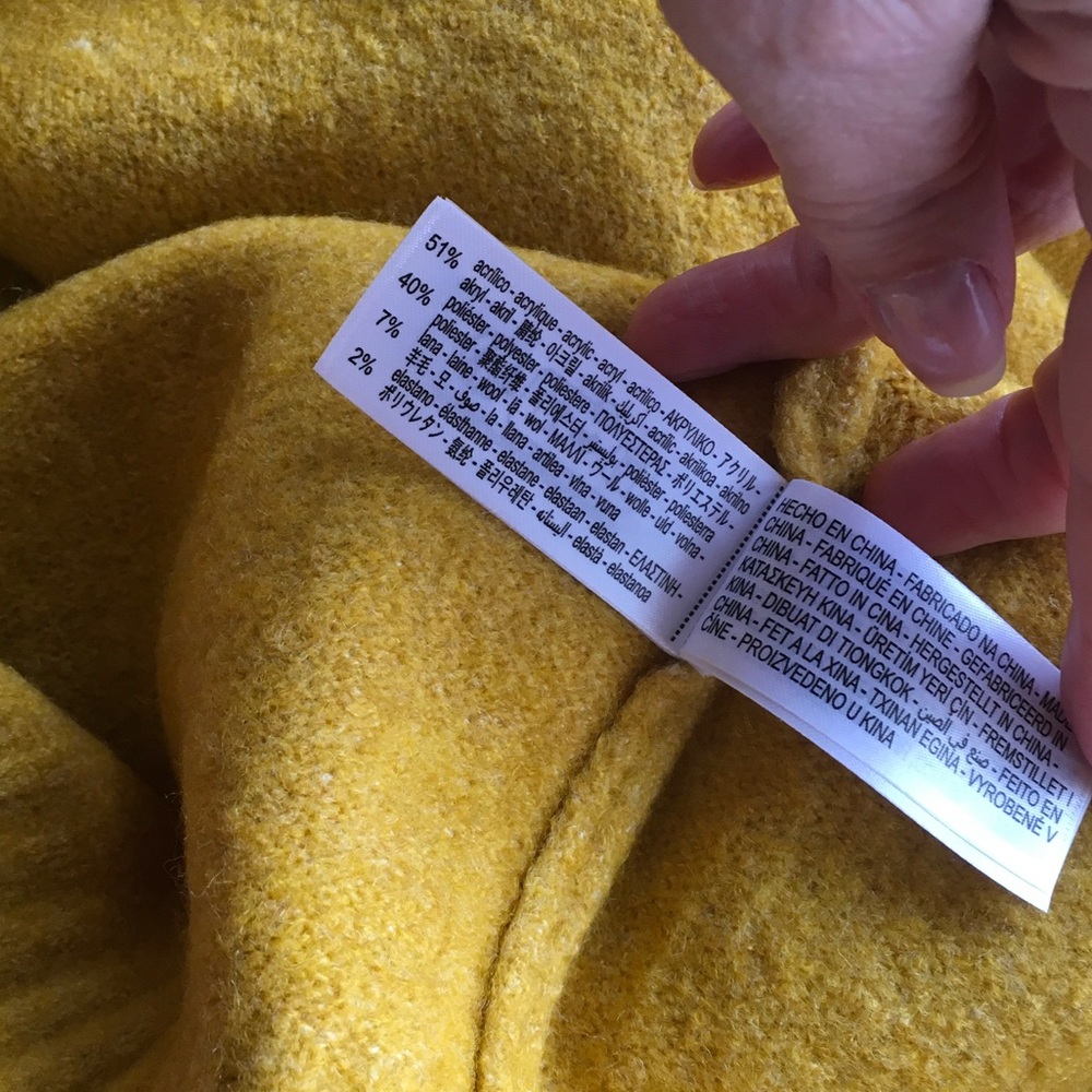 NWT Zara Mustard Short Sleeve Mock Neck Sweater - Picture 4 of 4
